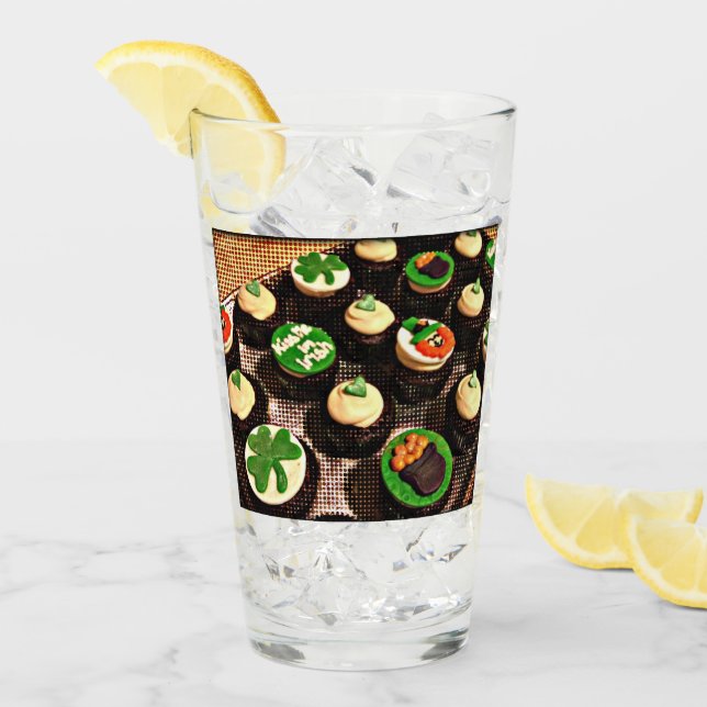 Pop Art Irish Cupcakes Glass (Front Ice)