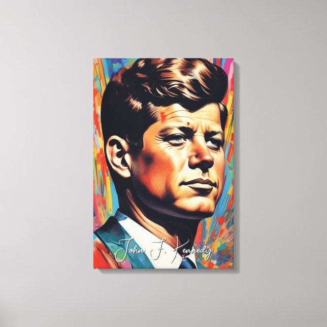 Pop Art Jack JFK John F. Kennedy Canvas Print (Front)
