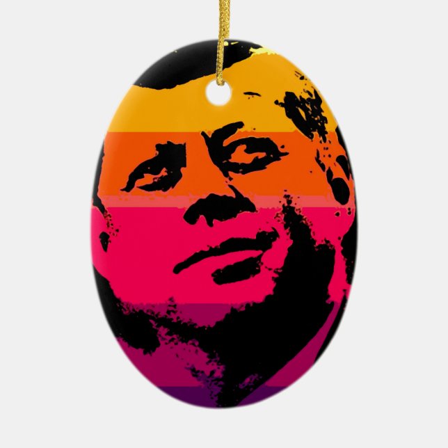 Pop Art Jack JFK John F. Kennedy Ceramic Ornament (Front)