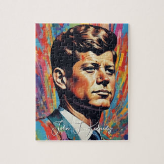 Pop Art Jack JFK John F. Kennedy Jigsaw Puzzle