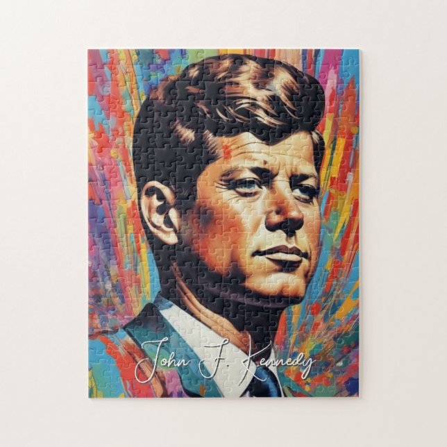 Pop Art Jack JFK John F. Kennedy Jigsaw Puzzle (Vertical)