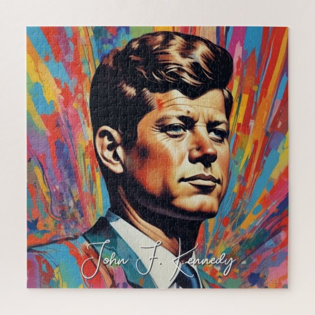 Pop Art Jack JFK John F. Kennedy Jigsaw Puzzle (Vertical)