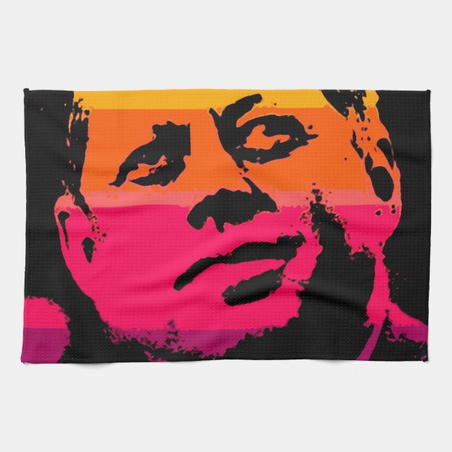 Pop Art Jack JFK John F. Kennedy Kitchen Towel (Horizontal)