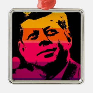 Pop Art Jack JFK John F. Kennedy Metal Ornament