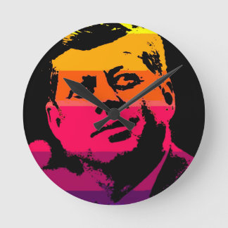 Pop Art Jack JFK John F. Kennedy Round Clock