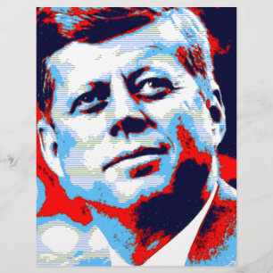 Pop Art JFK John F. Kennedy Red Blue