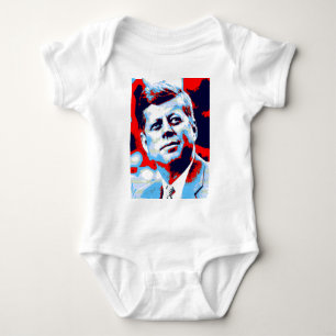 Pop Art JFK John F. Kennedy Red Blue Baby Bodysuit