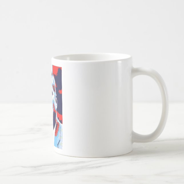 Pop Art JFK John F. Kennedy Red Blue Coffee Mug (Right)