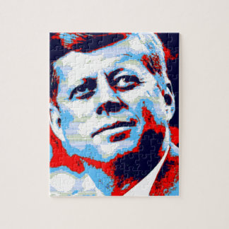 Pop Art JFK John F. Kennedy Red Blue Jigsaw Puzzle