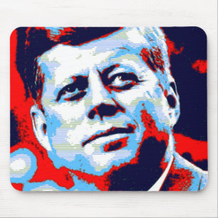 Pop Art JFK John F. Kennedy Red Blue Mouse Pad