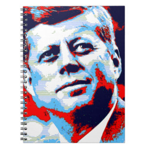 Pop Art JFK John F. Kennedy Red Blue Notebook