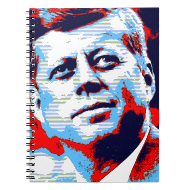 Pop Art JFK John F. Kennedy Red Blue Notebook (Front)