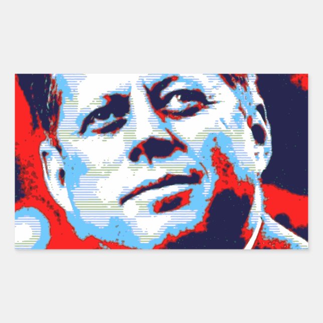 Pop Art JFK John F. Kennedy Red Blue Sticker (Front)