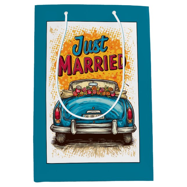 Pop Art Just Married Medium Gift Bag (Front)