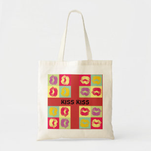 pop art kiss tote bag