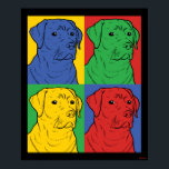 Pop Art Labrador Retriever Poster<br><div class="desc">"Pop Art Labrador Retriever" art graphic designed by bCreative shows an iconic profile of a dog in a four panel pop art piece! This makes a great gift for family, friends, or a treat for yourself! This funny graphic is a great addition to anyone's style. bCreative is a leading creator...</div>