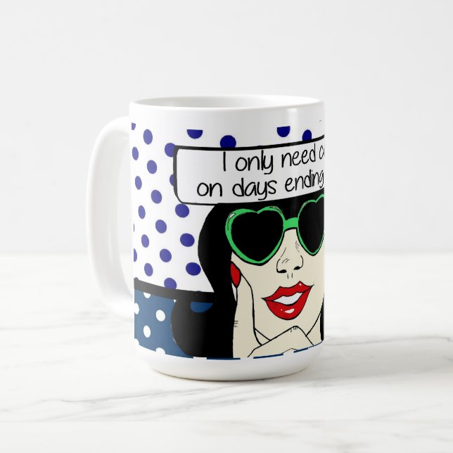 Pop art Lady Coffee Mug (Devant gauche)