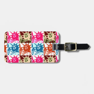 Pop Art Lady Liberty Luggage Tag