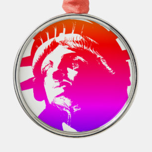 Pop Art Lady Liberty Metal Ornament