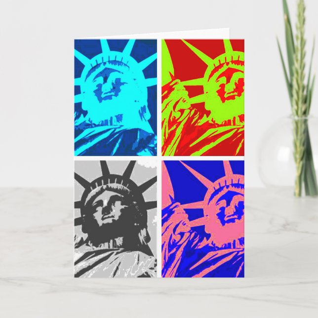 Pop Art Lady Liberty New York City Card (Front)