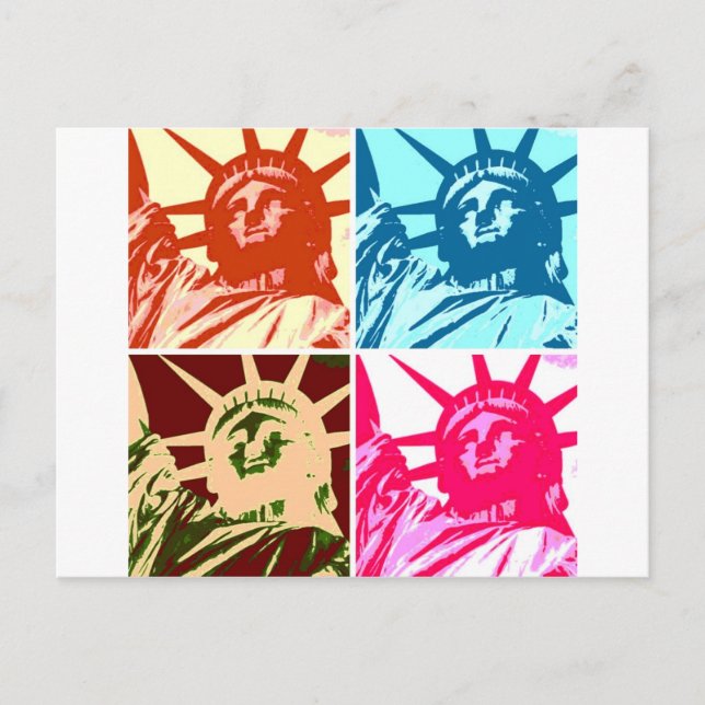 Pop Art Lady Liberty New York City Postcard (Front)