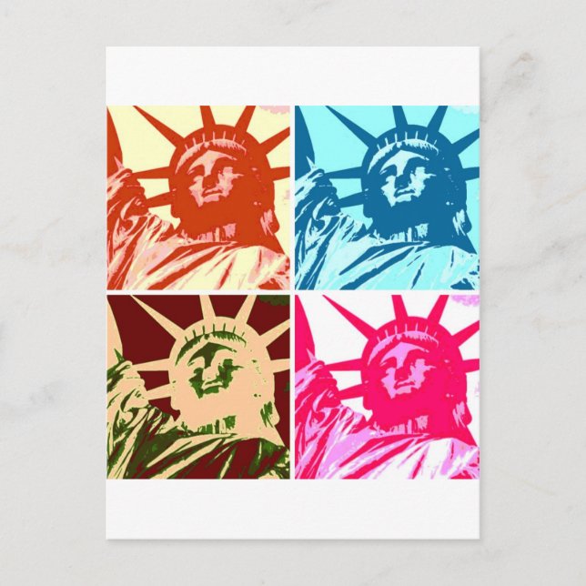 Pop Art Lady Liberty New York City Postcard (Front)