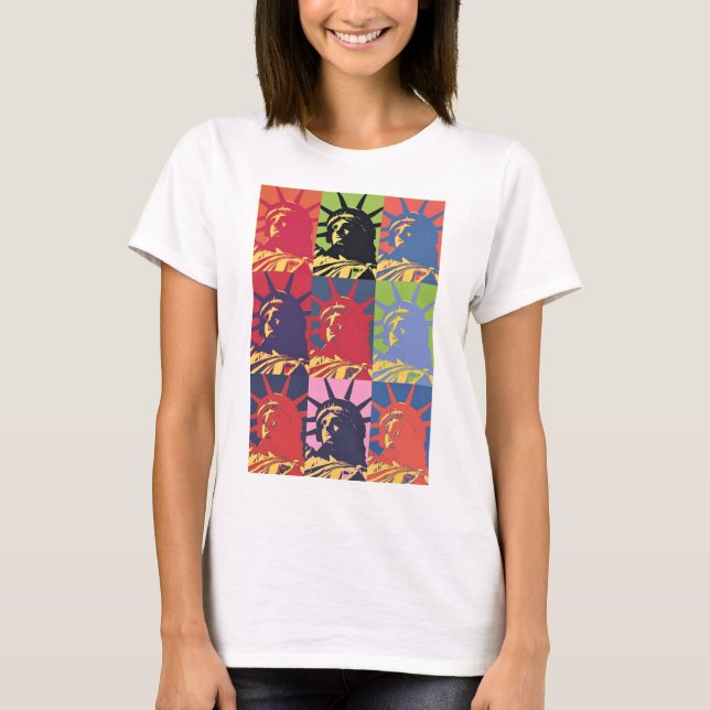 Pop Art Lady Liberty New York City T-Shirt (Front)