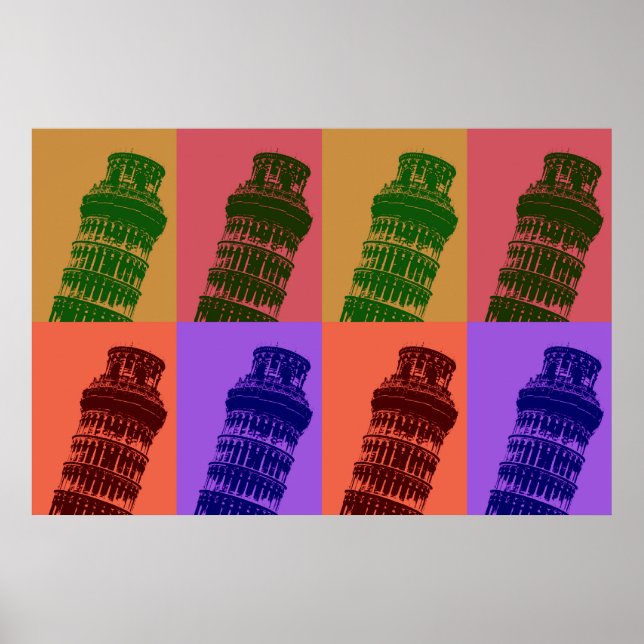 Pop Art Leaning Tour de Pise Italie Poster de voya (Devant)