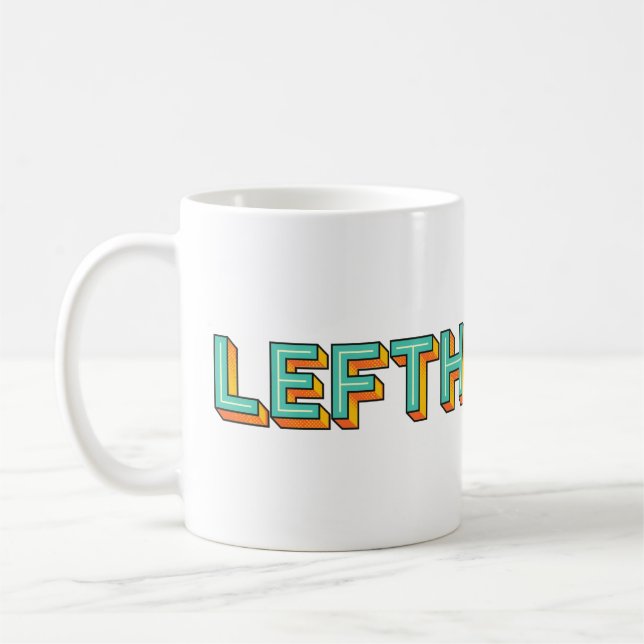 Pop Art Lefthand typographie Café Mug (Gauche)
