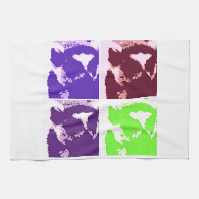 Pop Art Lemurs Kitchen Towel (Horizontal)