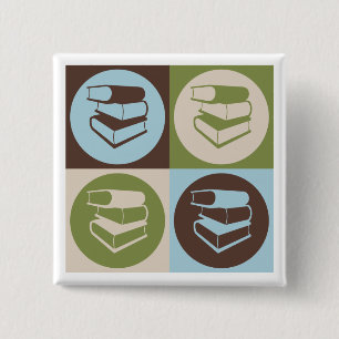 Pop Art Library Work 2 Inch Square Button