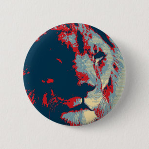 Pop Art Lion 2 Inch Round Button