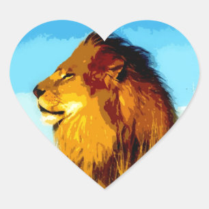Pop Art Lion Heart Sticker