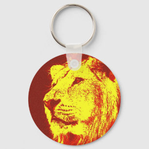 Pop Art Lion Keychain