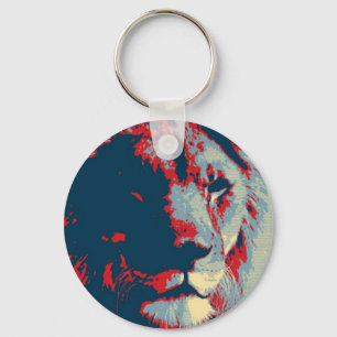 Pop Art Lion Keychain