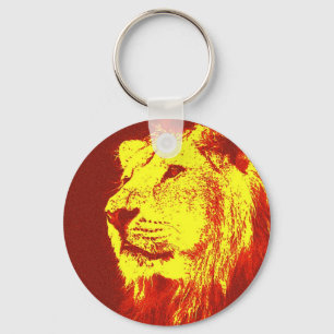 Pop Art Lion Keychain