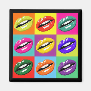 Pop Art Lips Pattern Design Magnet