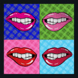Pop Art Lips Poster<br><div class="desc">Retro inspired artwork with a fun "pop" of color.</div>