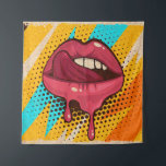 Pop Art Lips: Vintage Trendy Tapestry<br><div class="desc">Pink, red lips, mouth and tongue icon on pop art retro vintage colourful background. Trendy and fashion colour illustration easy editable for Your design of poster and banner. Pop Art Vibes: Retro Colourful Mouth on Playful Background. Pop Art Temptation: Retro Glamour, Bold Lips, Vibrant Messaging. art, pop, background, retro, mouth,...</div>