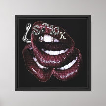 Pop Art Lips with Grillz and 3D Text