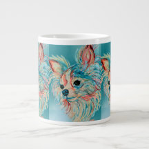Pop Art Long Haired Chihuahua Mug