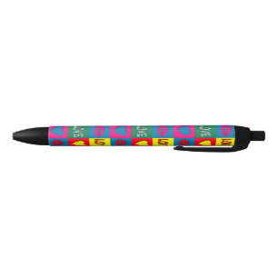 Pop art love black ink pen