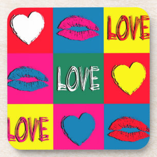 Pop art love coaster