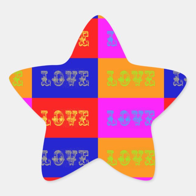 Pop Art Love Star Sticker (Front)