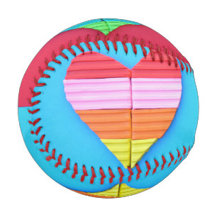Pop Art Love Twin Rainbow Hearts Baseball