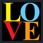 Pop Art LOVE | Typography Poster<br><div class="desc">A little Pop Art LOVE typography poster in black, cherry red, lemon yellow, orange and turquoise blue for the college dorm. Got a black light?</div>