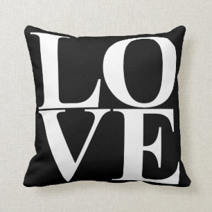 Pop Art Love Typography Throw Pillow