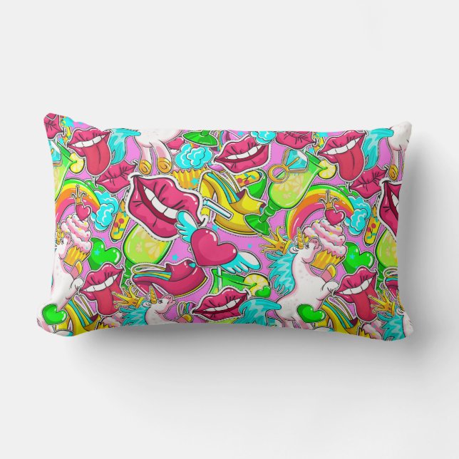Pop Art Lumbar Pillow (Front)