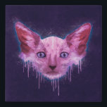 Pop Art Lykoi Werewolf Cat Faux Canvas Print<br><div class="desc">A textural digital painting of a Lykoi cat head with scratches,  splashes,  and drips over a rough textured background.</div>