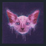 Pop Art Lykoi Werewolf Cat Faux Canvas Print<br><div class="desc">A textural digital painting of a Lykoi cat head with scratches,  splashes,  and drips over a rough textured background.</div>